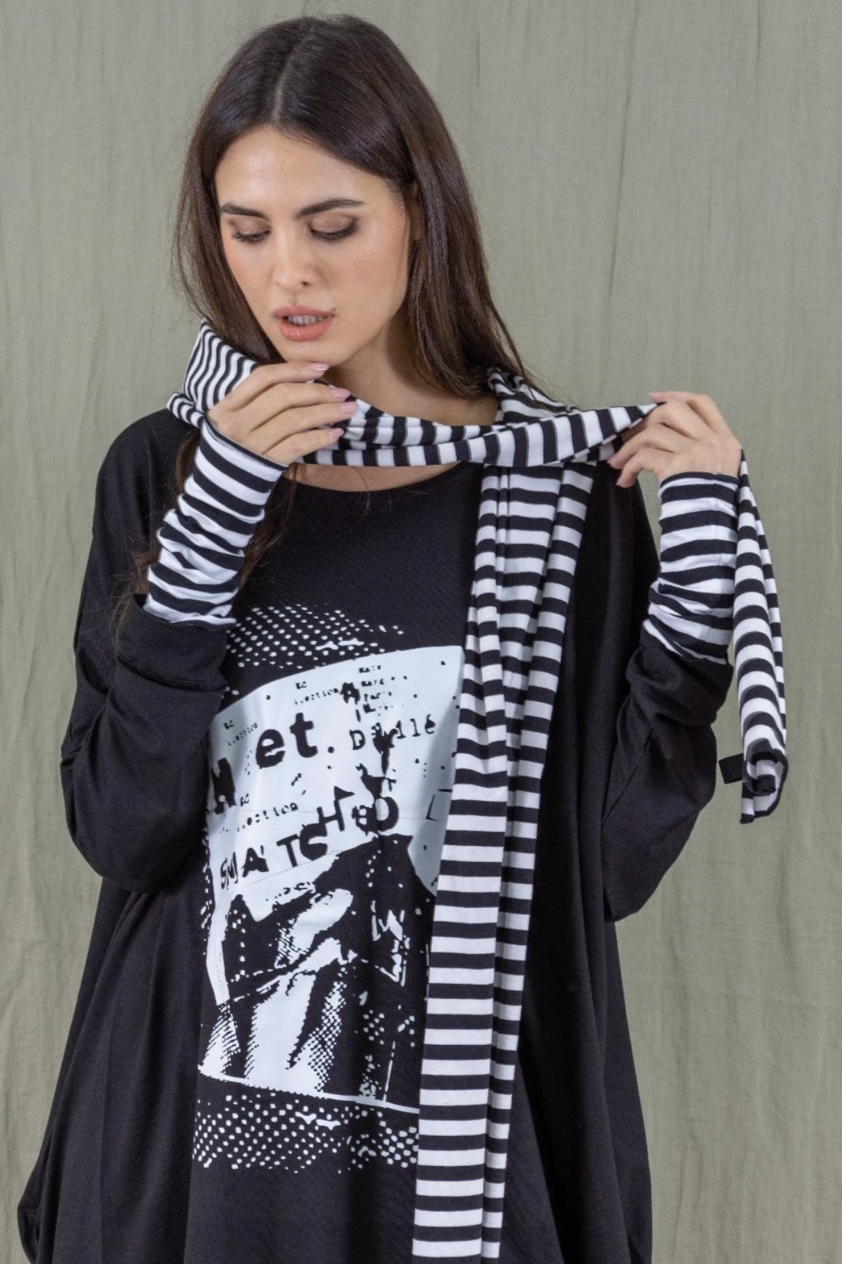 ELLi Oversize-Shirt / Baumwolle Druck – Bild 2