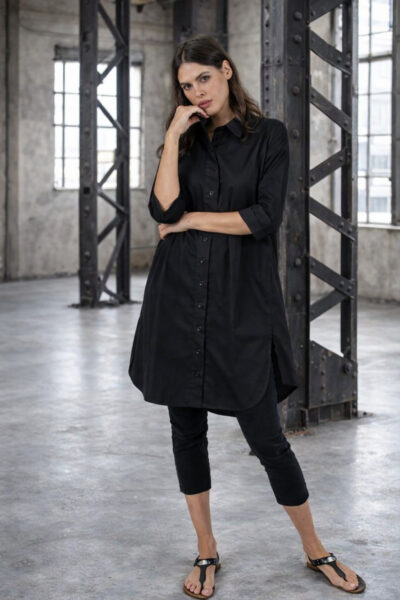 ELLi Hemdblusen-Kleid / Baumwolle-Elasthan / 604-101-261