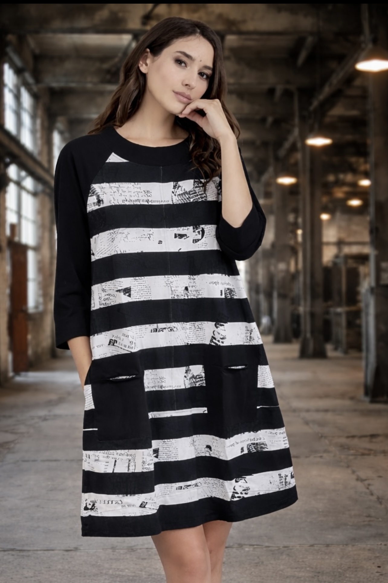 ELLi Kleid / Streifen / Viskose / 5008-15-261