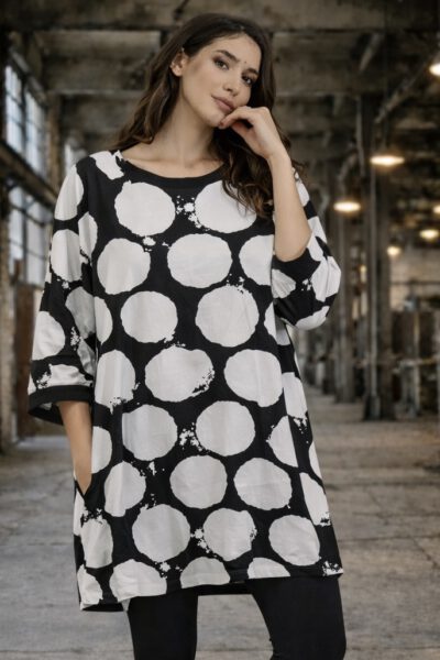 ELLi Oversizeshirt / Punkte / Viskose