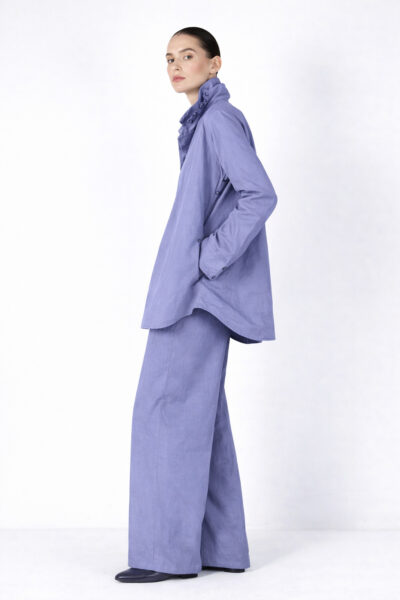 KATHARINA HOVMAN / Oversize-Deco-Bluse mit Blätterkragen / Taffeta