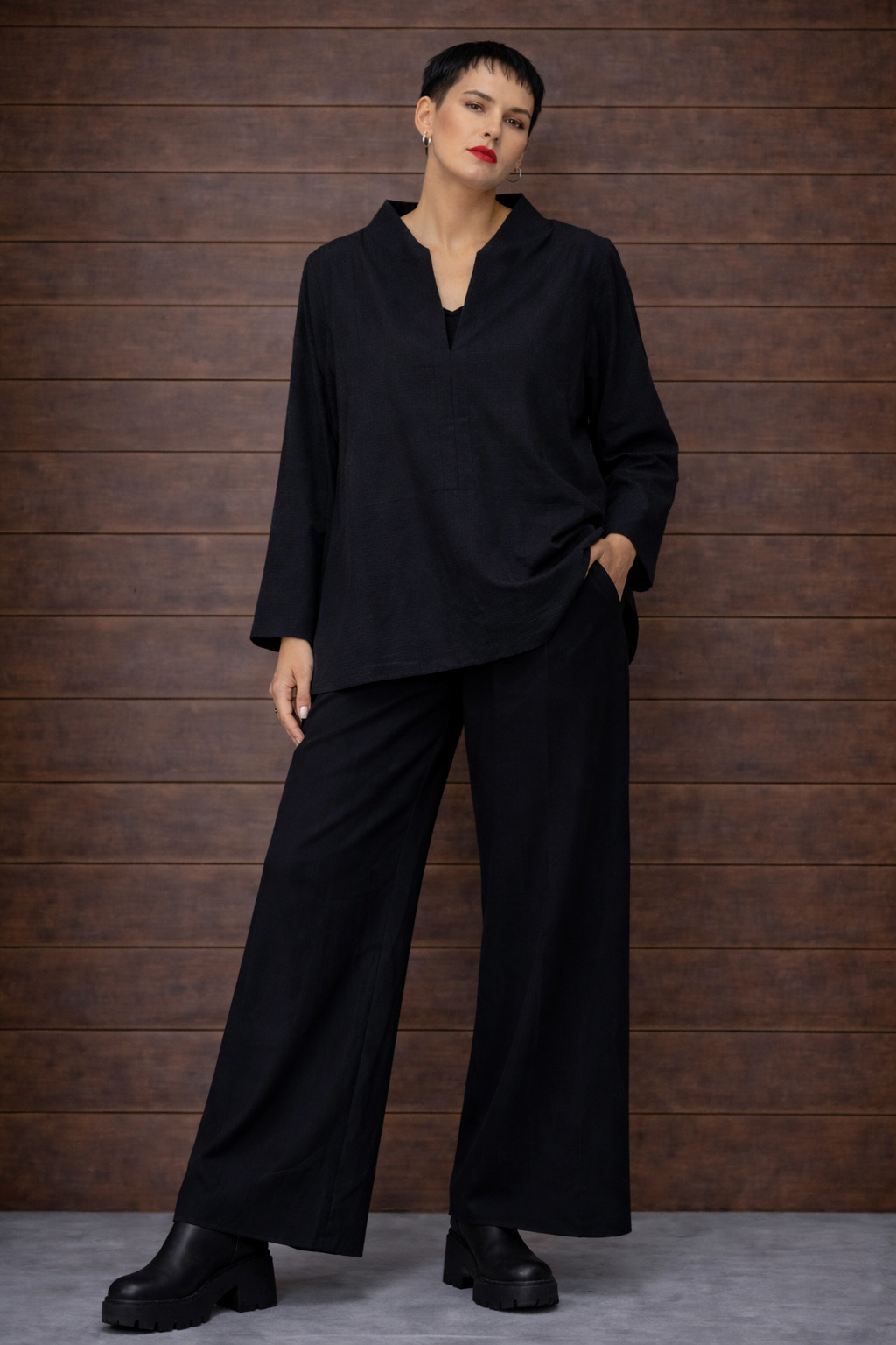 LAGOM Bluse / Baumwoll-Mischung / Streifenstruktur – Bild 3