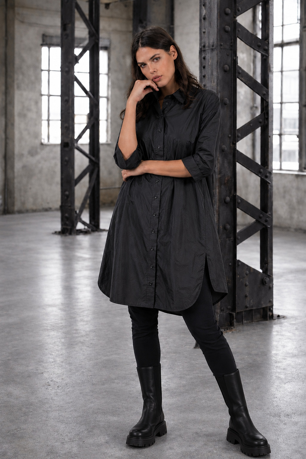 ELLi Hemdblusen-Kleid / Mikrofaser-Taft / 604-12-261 – Bild 2