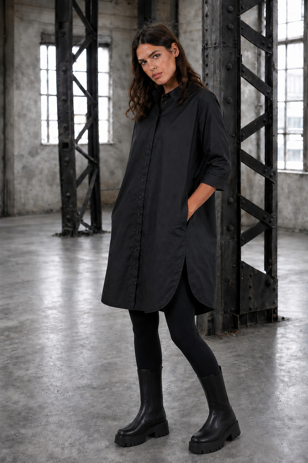 ELLi Hemdblusen-Kleid / Mikrofaser-Taft / 604-12-261 – Bild 3