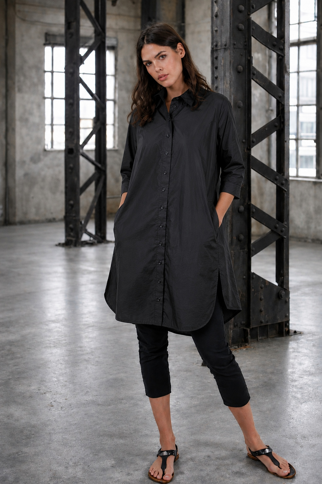 ELLi Hemdblusen-Kleid / Mikrofaser-Taft / 604-12-261 – Bild 4