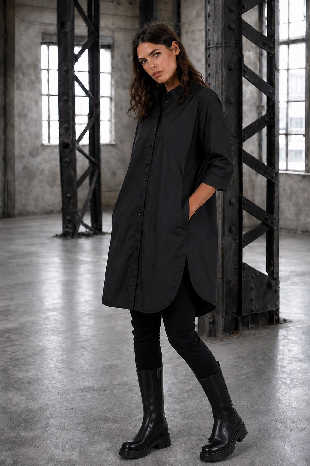 ELLi Hemdblusen-Kleid / Mikrofaser-Taft / 604-12-261 – Bild 5