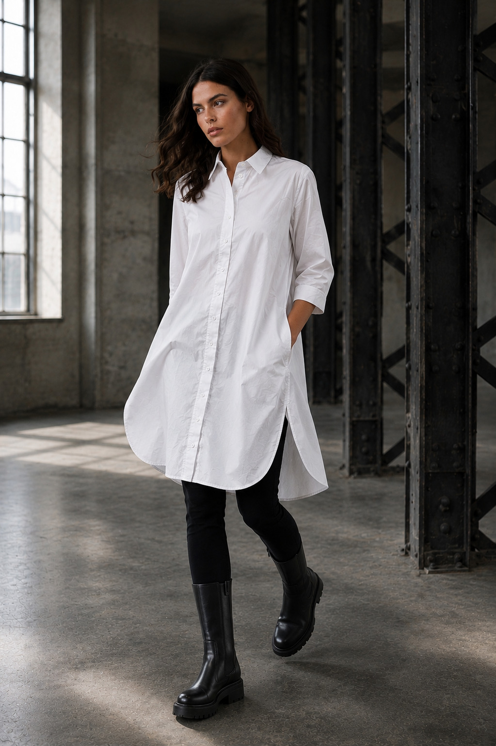 ELLi Hemdblusen-Kleid / Mikrofaser-Taft / 604-12-261 – Bild 7