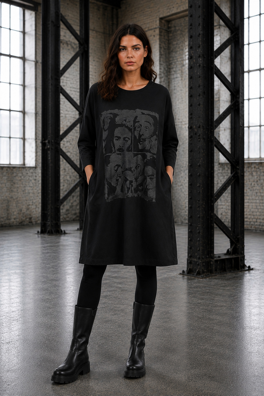 ELLi Bigshirt lang / Laser-Print / 113.9-15-262