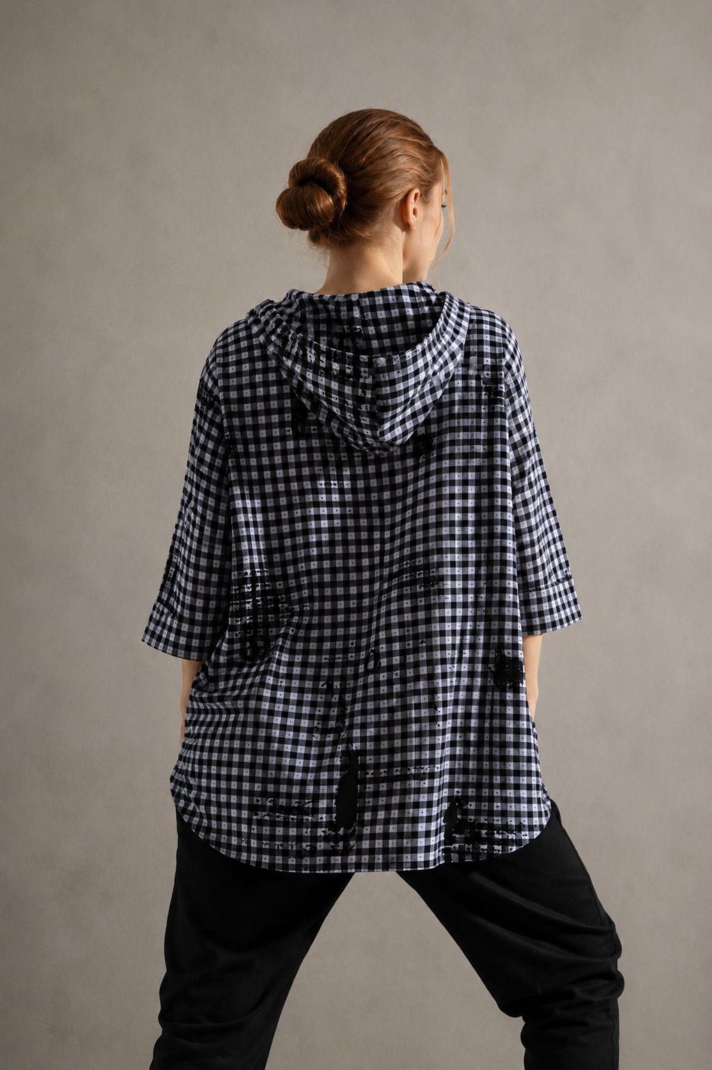 ELLi Bluse / Karo geflockt / Baumwolle – Bild 6