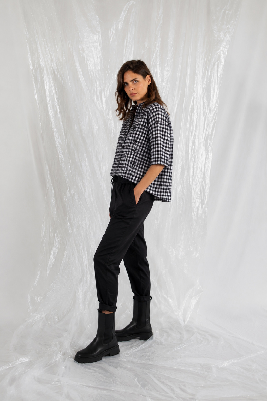 ELLi Bluse / Baumwolle / Karo geflockt / 2031 – Bild 2
