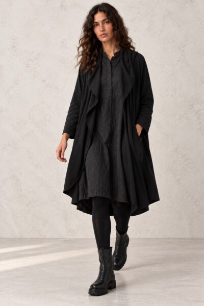 ELLi offene Schalkragen-Jacke / Baumwoll-Jersey / 873-19-241