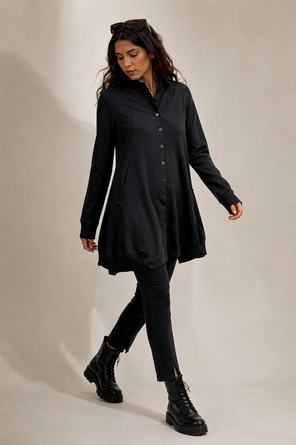 ELLi Longjacke / Baumwoll-Sweat-Material / Fliesfutter 7014-30-262