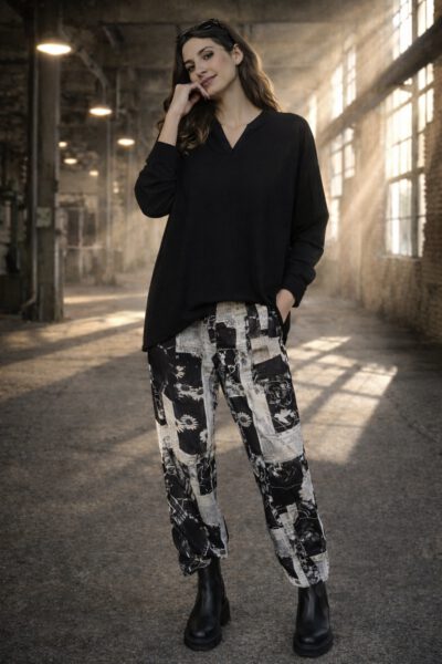 ELLi Pullover mit Kapuze / 450-02-241 / Viskose-Leinen