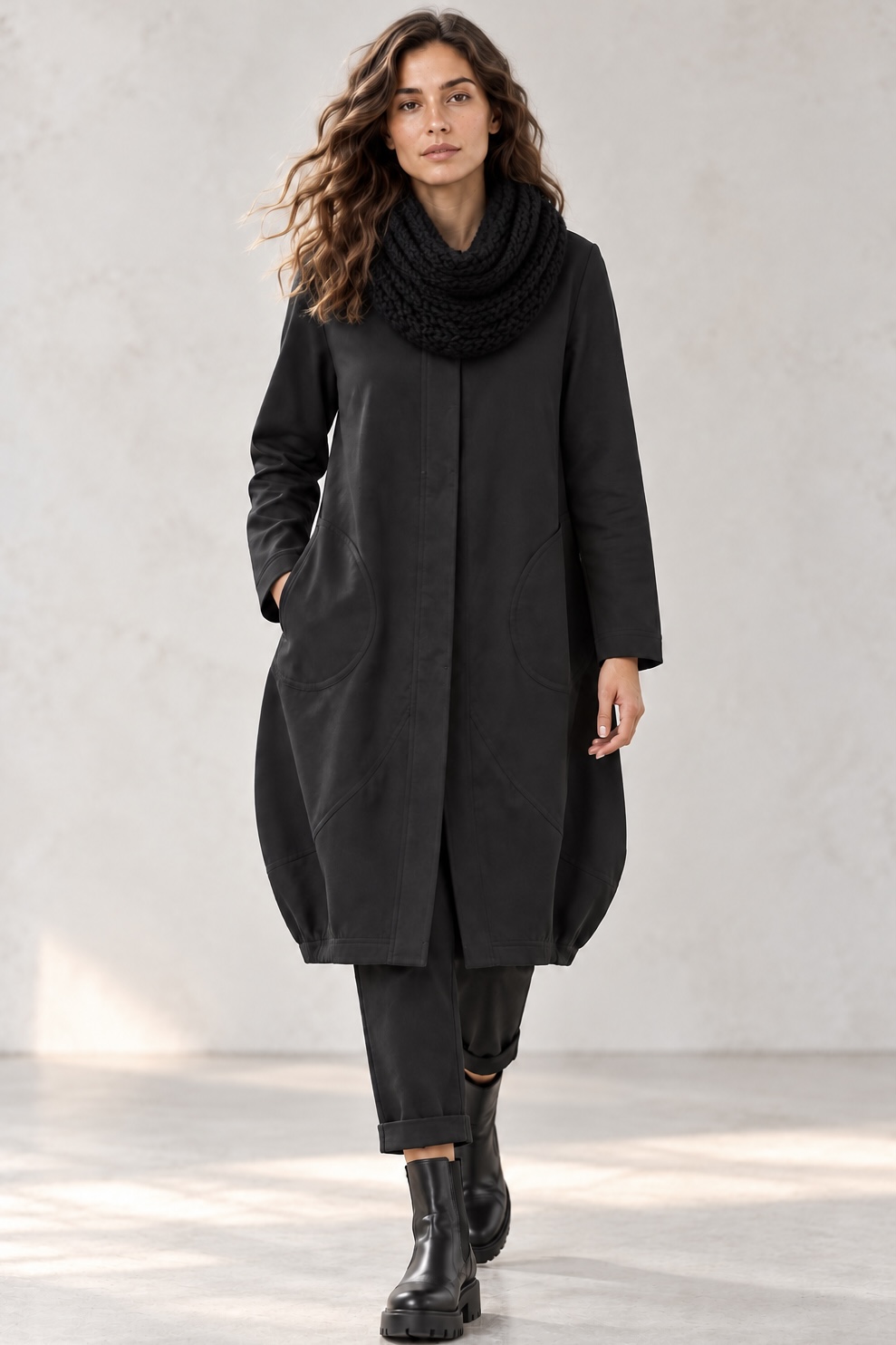 ELLi Longjacke / dicker Baumwolle-Sweat-Jersey – Bild 3